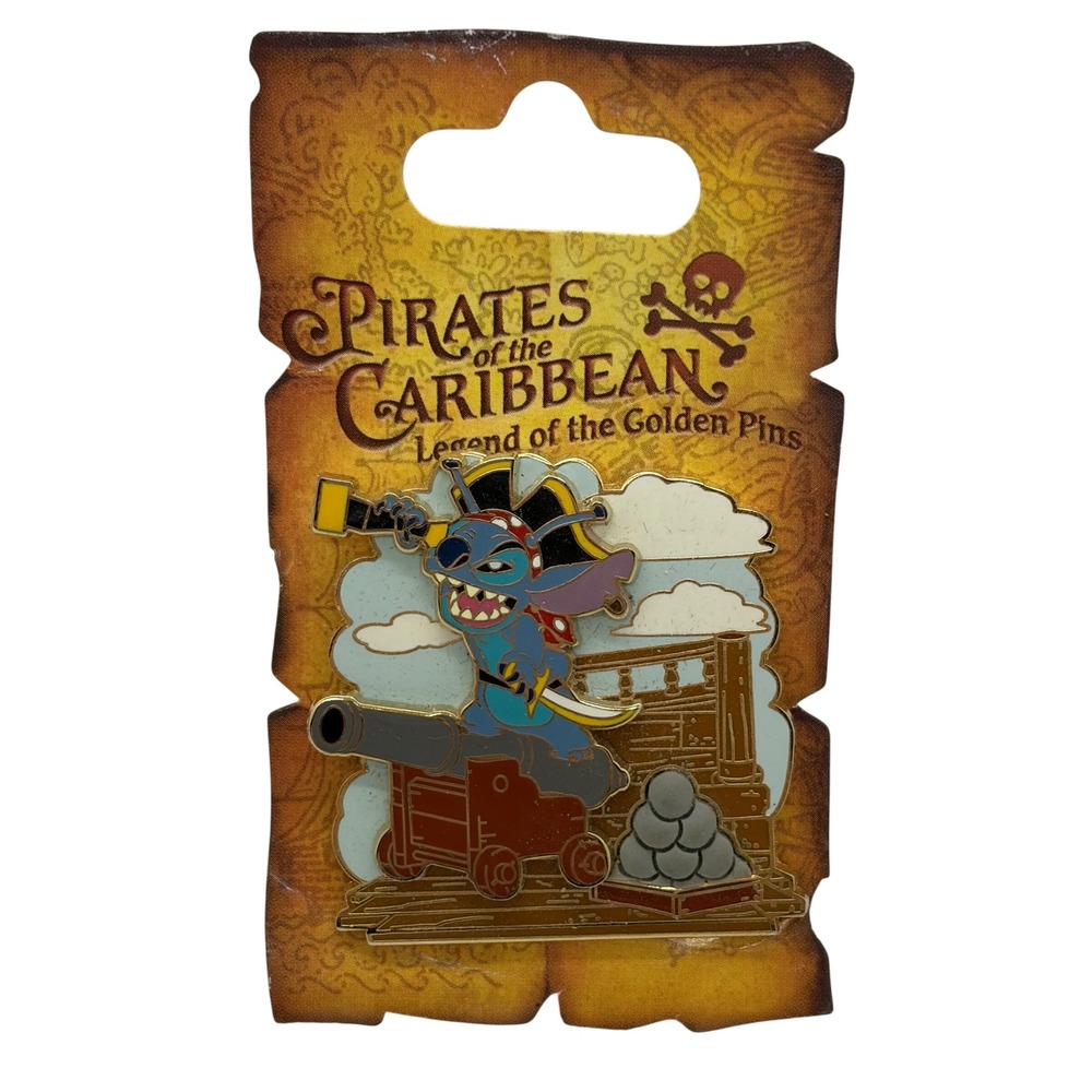 Disney Pin 2006 Pirates of the Caribbean Legend of the Golden Pins Stitch Cannon